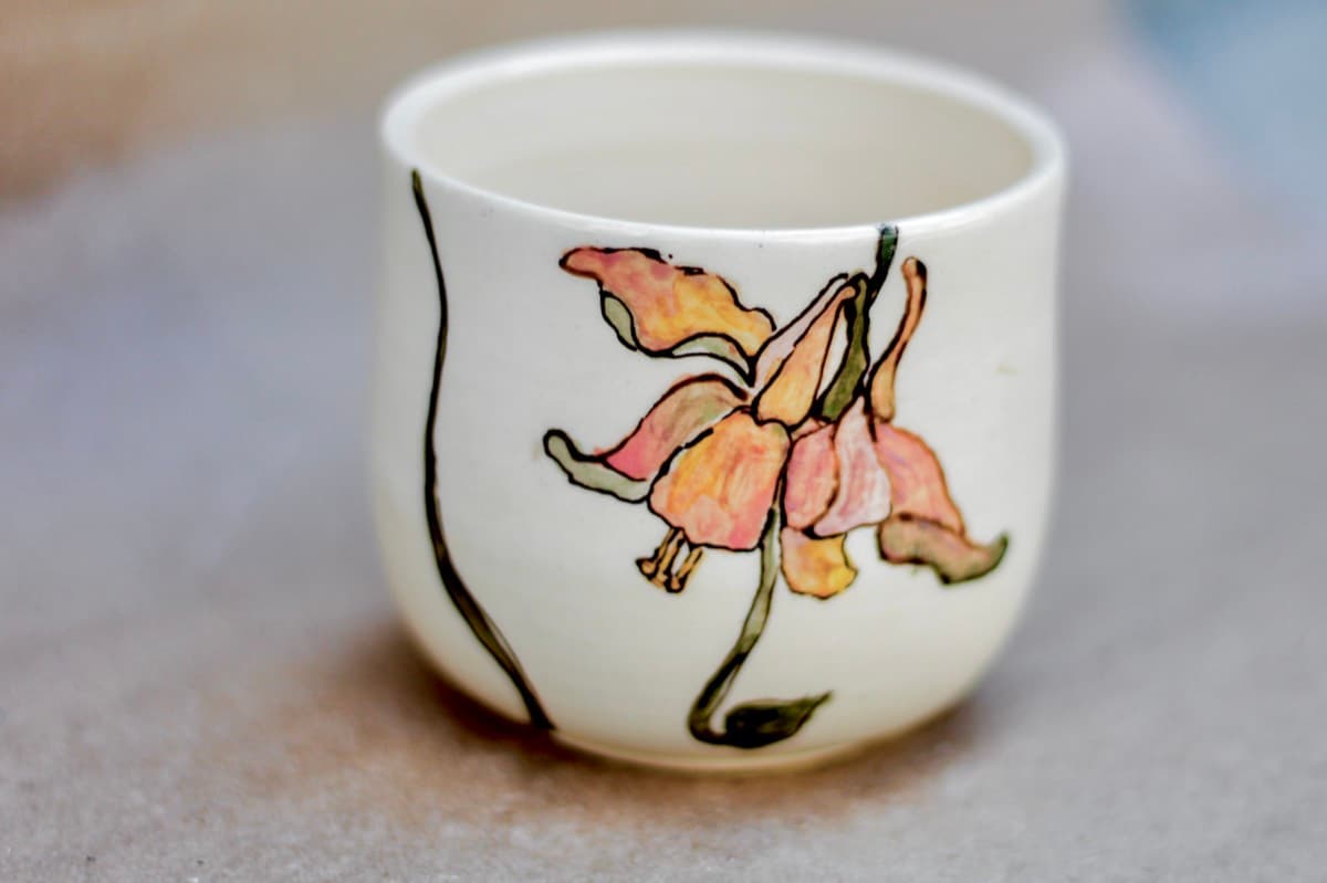 Flower painted cup